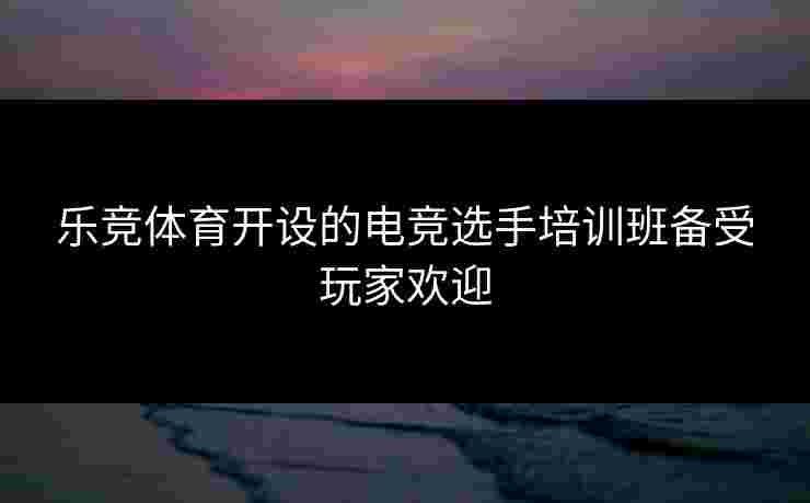 乐竞体育开设的电竞选手培训班备受玩家欢迎